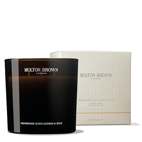 Molton Brown Mesmerising Oudh Accord & Gold - Vela perfumada de lujo (Triple Wick), 21.16 onzas disponible en Yaxa Guatemala