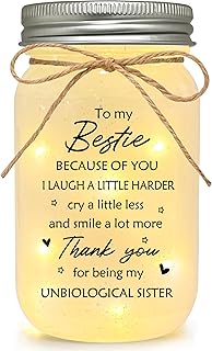 Best Friend Birthday Gifts for Women, Mason Jar Night Lights - Christmas...