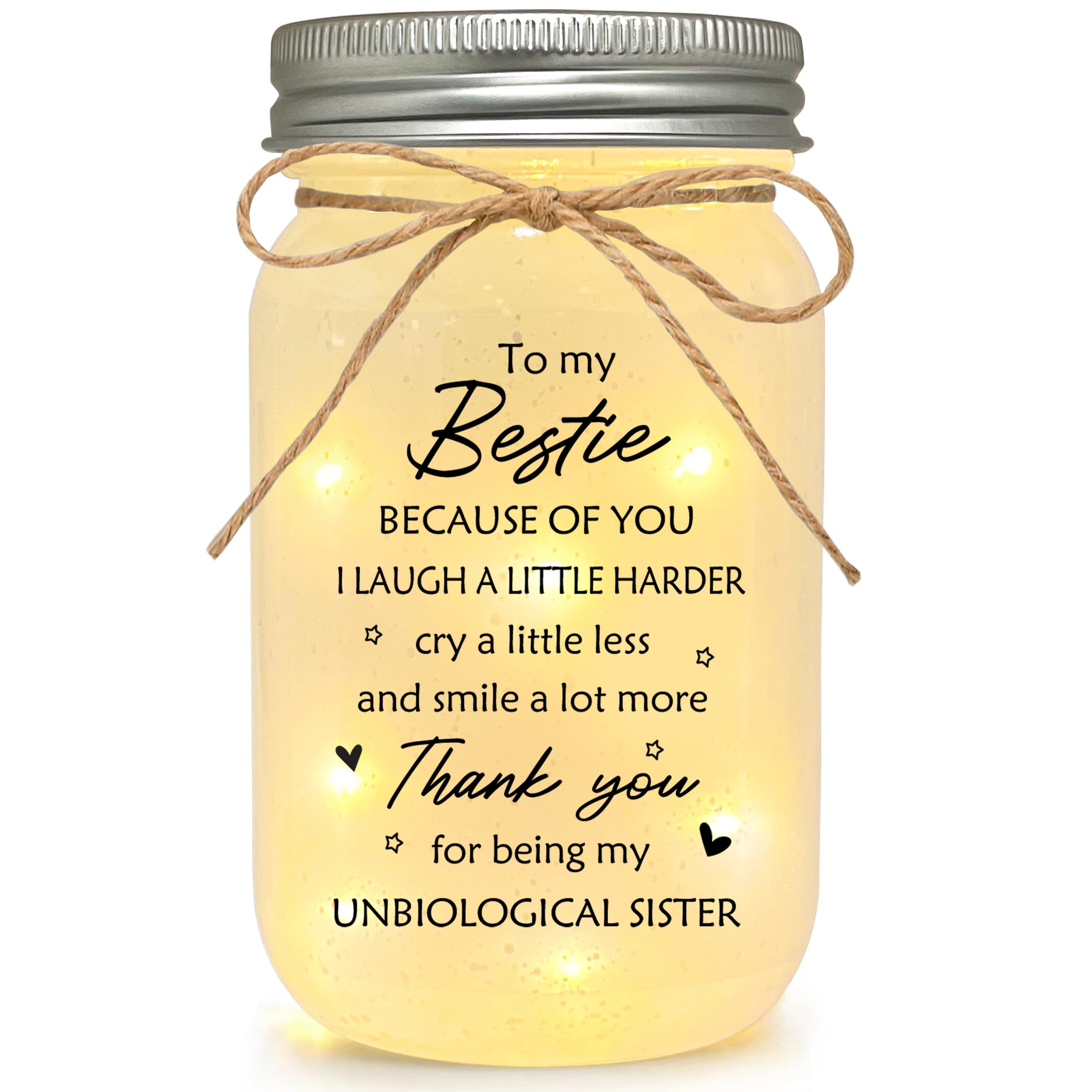 LE XIAOXI Best Friend Birthday Gifts for Women Mason Jar Night Lights - Christmas Mothers Day Birthday Gifts