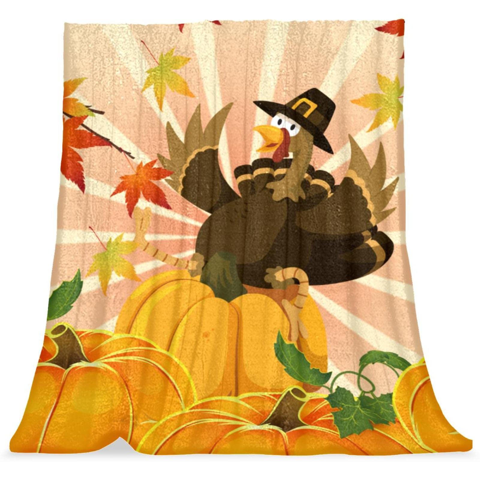 Couvre-lit de Thanksgiving pour garçons et filles avec motif dinde