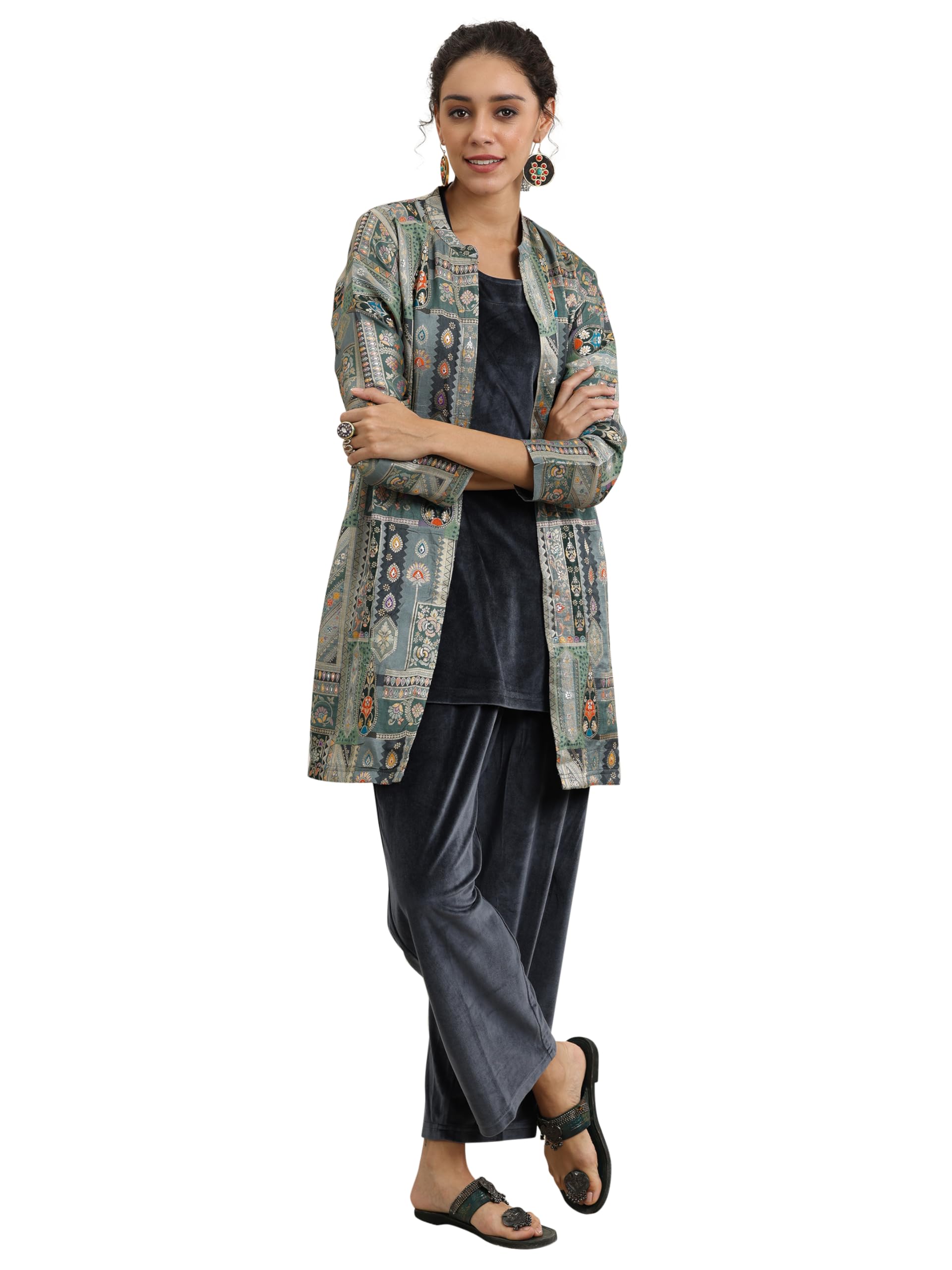 Womens Solid Velvet Co ord Set for Women | daily wear | casual wear | office wear-image-18