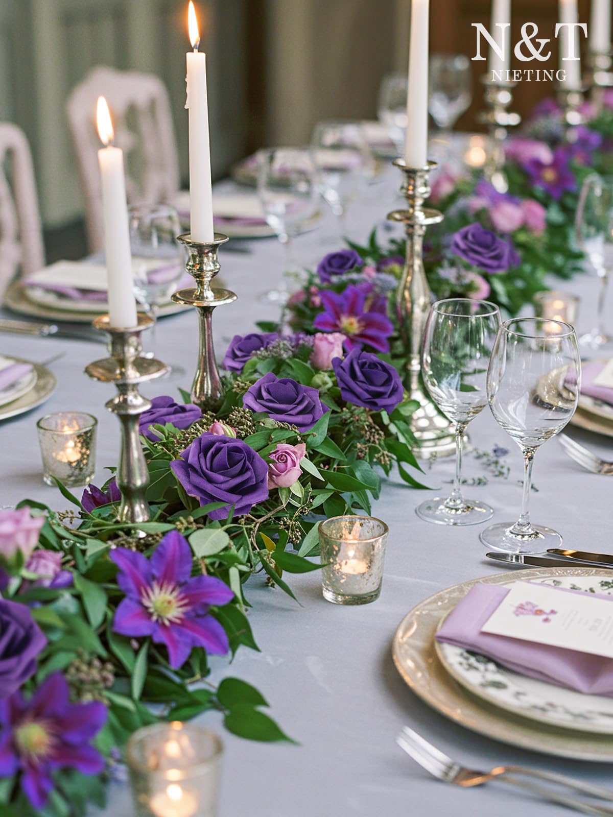 Fairblo Fiori Artificiali Peonia Giglio Gerbera Viola Seta Fiori Finti Per Decorazioni Per La Casa, Cucina, Centrotavola, Matrimonio, Decorazione Interna Ed Esterna