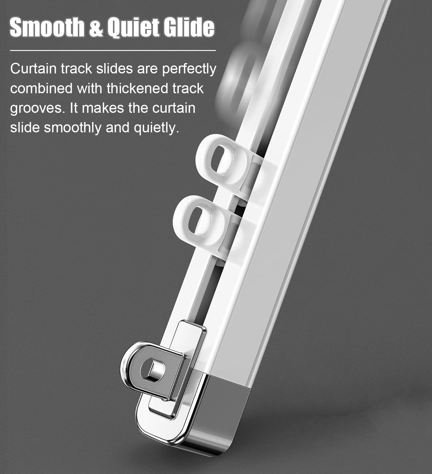 Adjuble Chowany system szyn An - aluminiowy drążek przesuwny do montażu na suficie/ścianie, biała ścianka działowa do kampera/szpitala, Exte 1,15-2,1 m / 3.8-6.9ft
