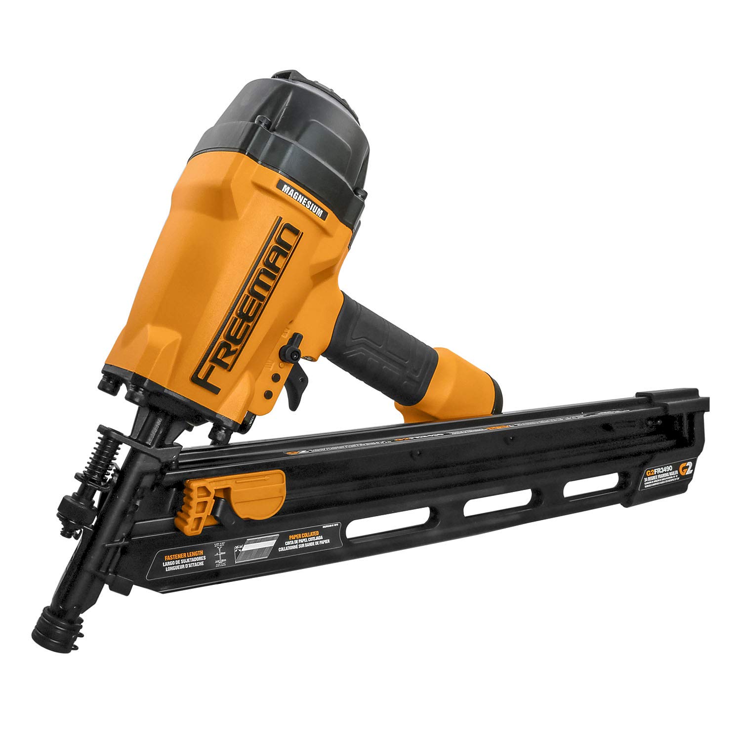 Freeman G2FR3490 2nd Generation Pneumatic 34 Degree 3-1/2" Framing Nailer with Adjustable Metal Belt Hook and 1/4" NPT Air Connector