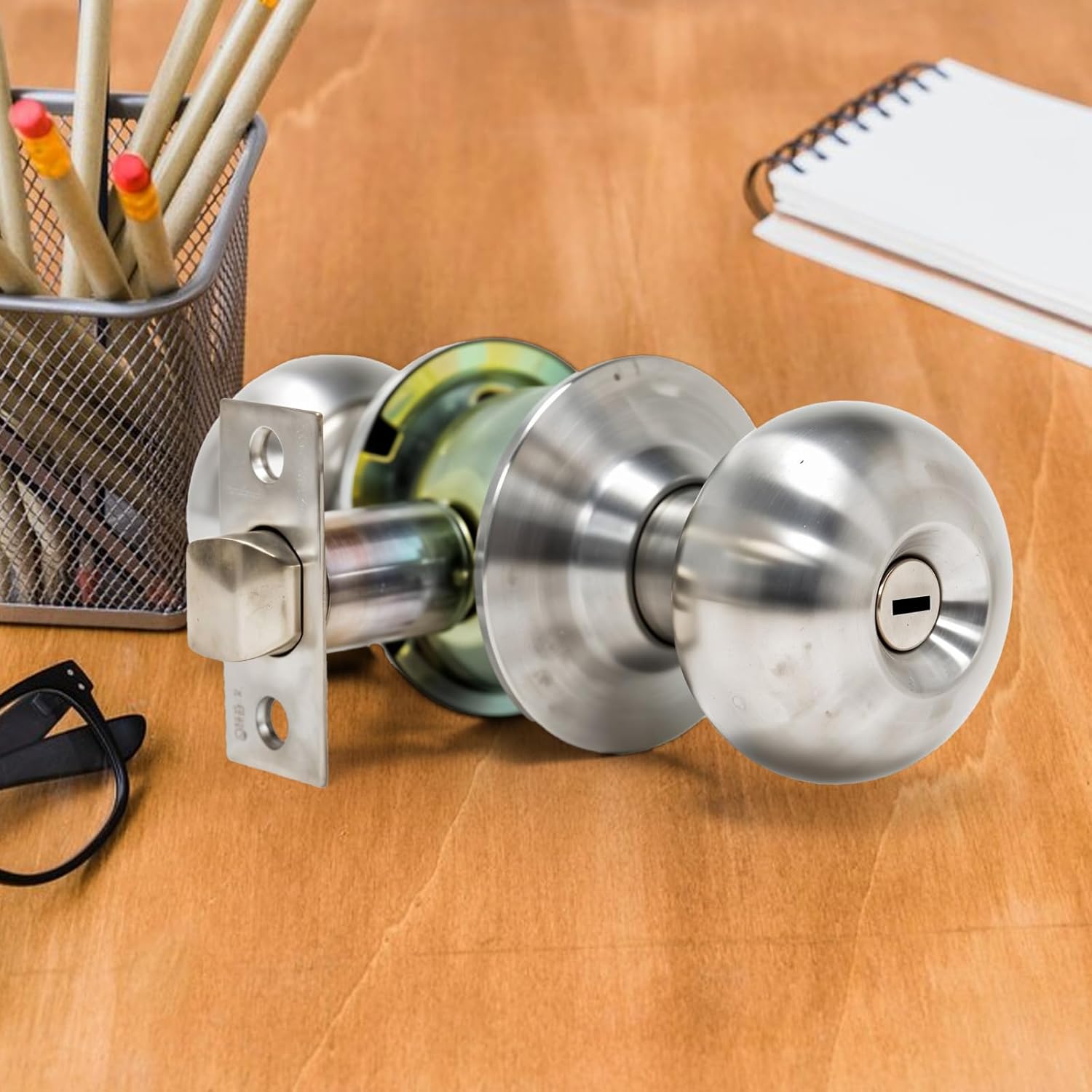 Adjustable Door Latch, Door Lock Latch Size 60/70mm 45° Turning Angle Doors Knob Latches Lock Replacement Parts Knob Parts for Lever Doors Handles, Internal Handles