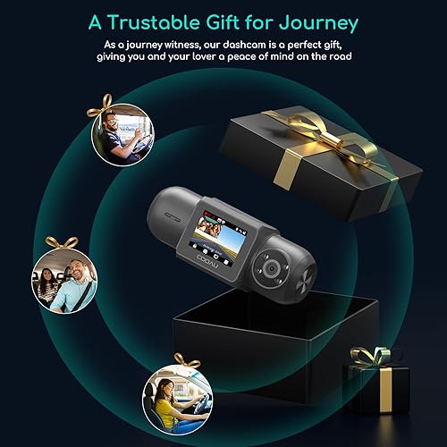 Miniatura 9 de Cámara de salpicadero Wi-Fi integrada de 1080P FHD con GPS, grabadora de cámara frontal e interior de automóvil con visión nocturna infrarroja,