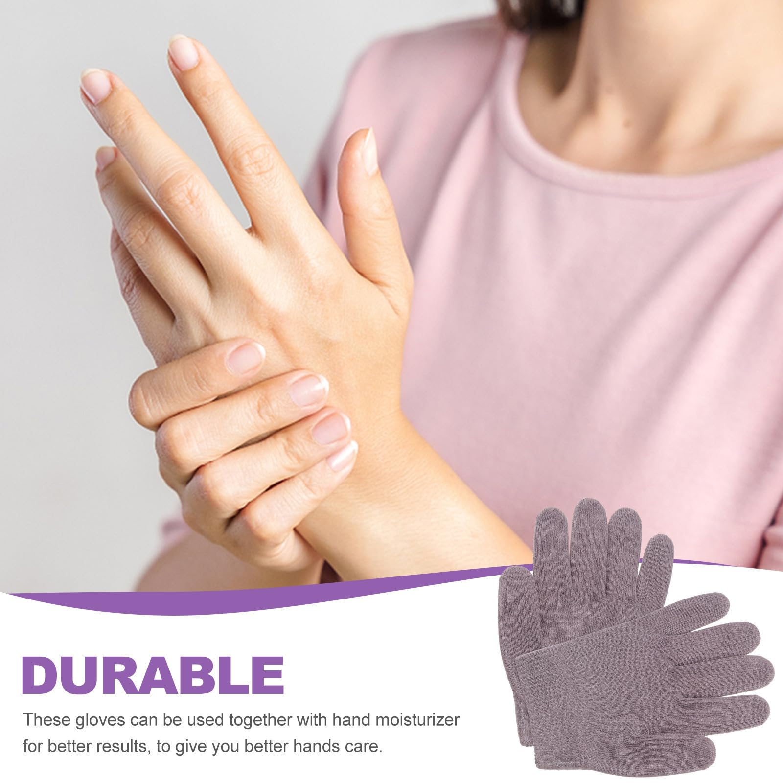 Gatuida 5 Pares Guantes de Spa Hidratantes de Gel, Algodón Elástico,