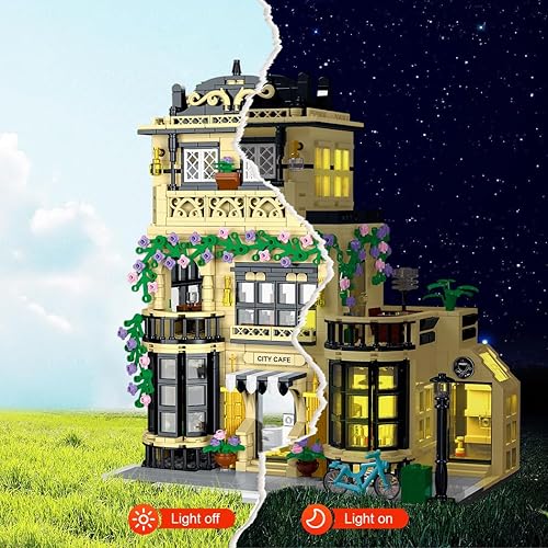 Miniatura 4 de City Coffee Shop - Juego de construcción de arquitectura, compatible con todas las principales marcas, kit de modelo MOC City House Street View,