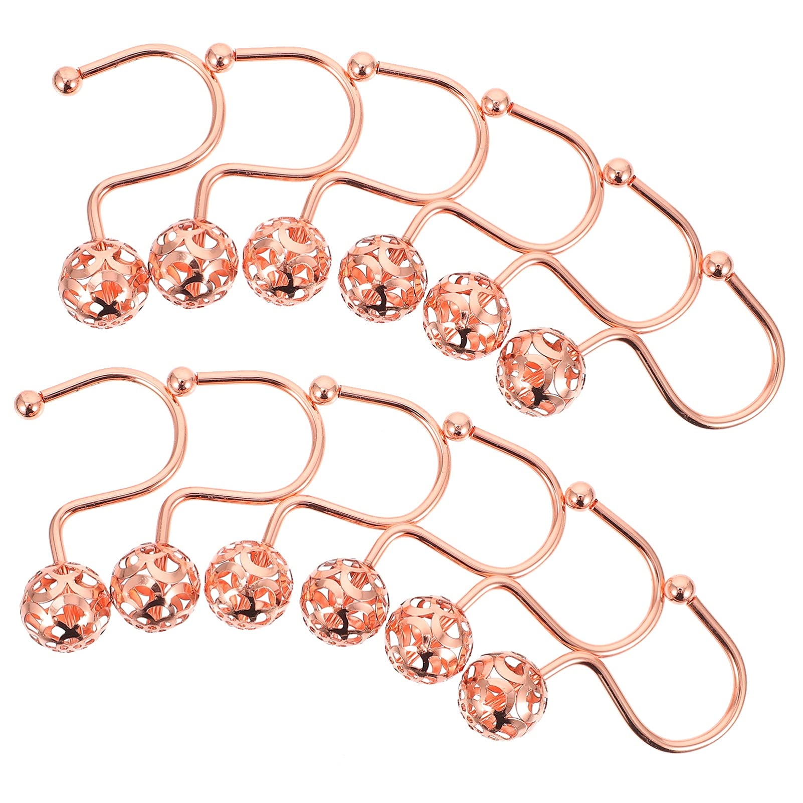 Cabilock 12pcs Iron Plating Curtain Hooks Sturdy Hangers for Curtains and Showers Rustproof Design Finish Easy to Use and