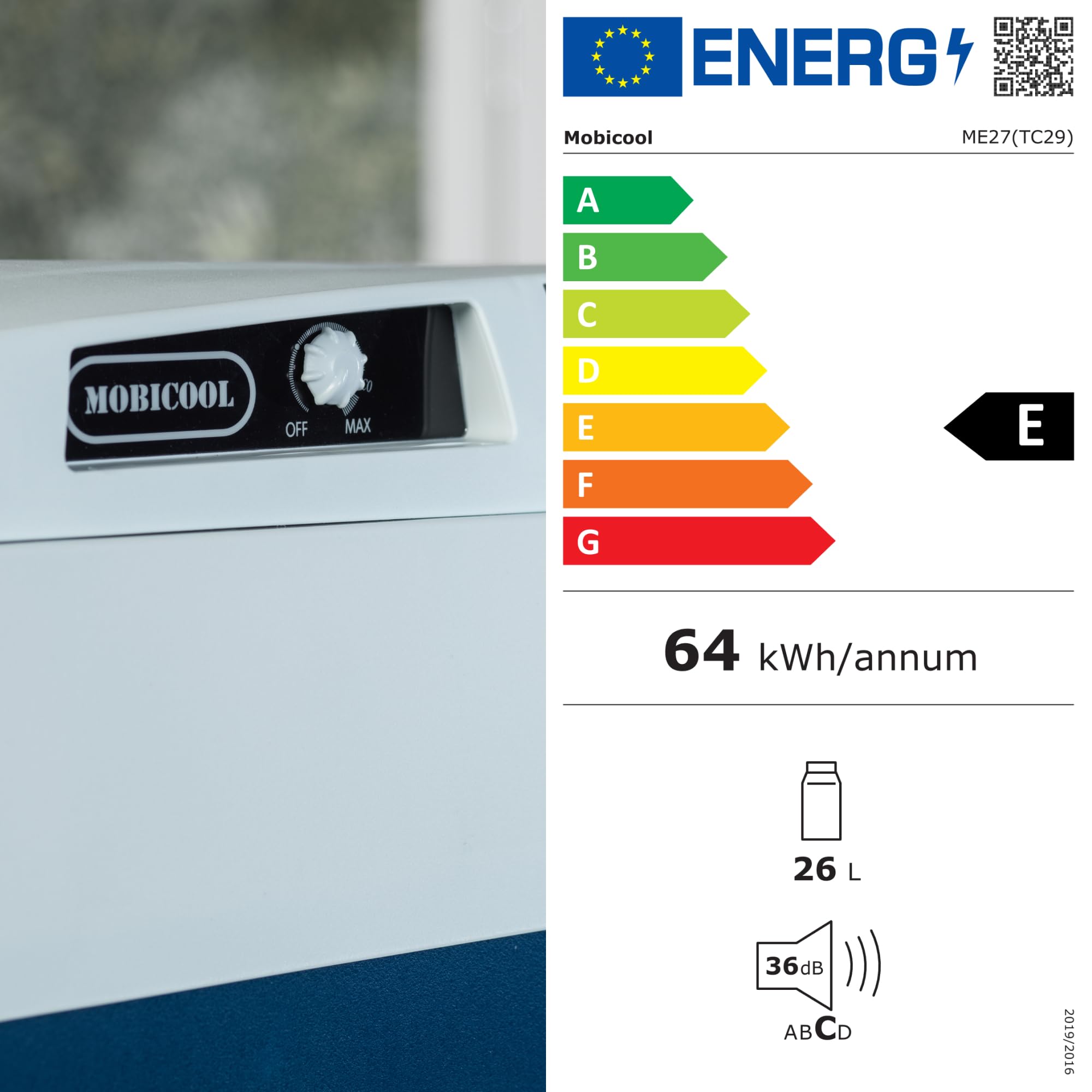 Mobicool ME27 elektrische Kühlbox 12V 230V 26L Mini-Kühlschrank Camping Auto tragbar