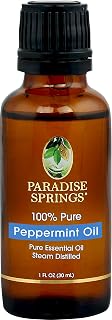 Paradise Springs Peppermint Essential Oil, 100% Pure and Natural Peppermint Essential Oil for Diffusers for Home Aromatherapy, Massage, Humidifiers, 1 fl oz (30ml)