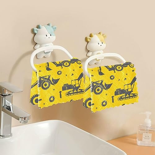 Miniatura 6 de FRODOTGV Yellow Silhouette Heavy Cotton Decorative Microfiber Cleaning Towels Kitchen Fast Drying Set of 6 Kitchen Accessories for Cooking