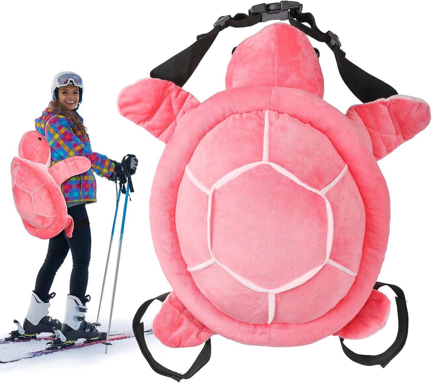 Hungdao Protective Gear Cute Turtle Butt Pads for Skating Tortoise Tailbone Protector Padded Turtle Snowboarding Pad 3D Hip Protectors for Adults Skiing Roller Protection