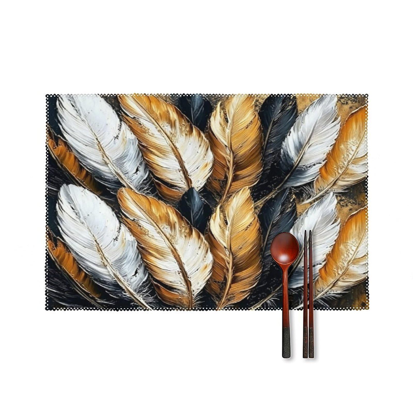 Fodpand Style Feather Placemats Set Of 4 Place Mats Table Mats