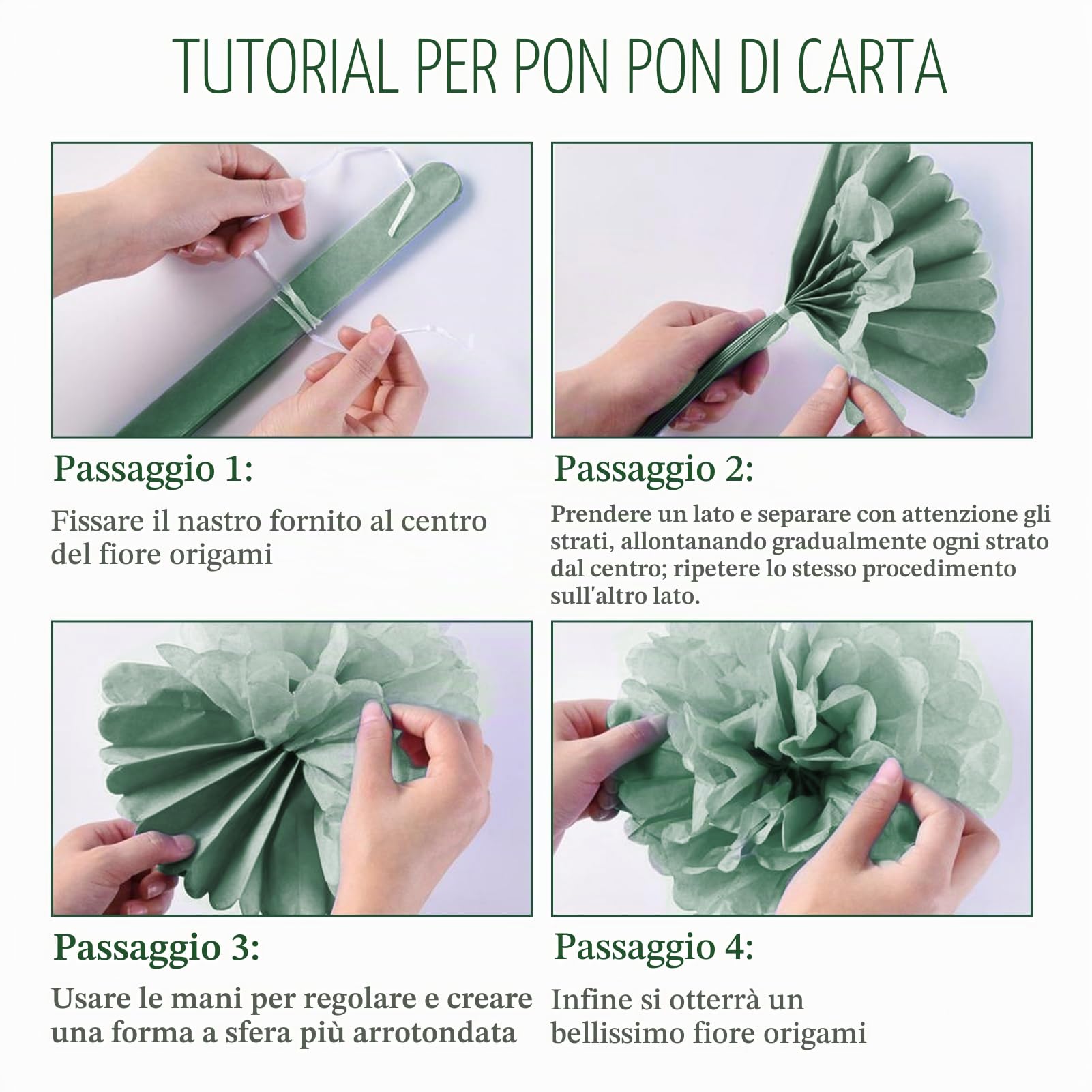Verde salvia rosa, decorazione per feste, verde oliva, carta velina, pompon crema, lanterne di carta, ghirlande per matrimoni, decorazioni per feste di addio al nubilato, baby shower, decorazione di
