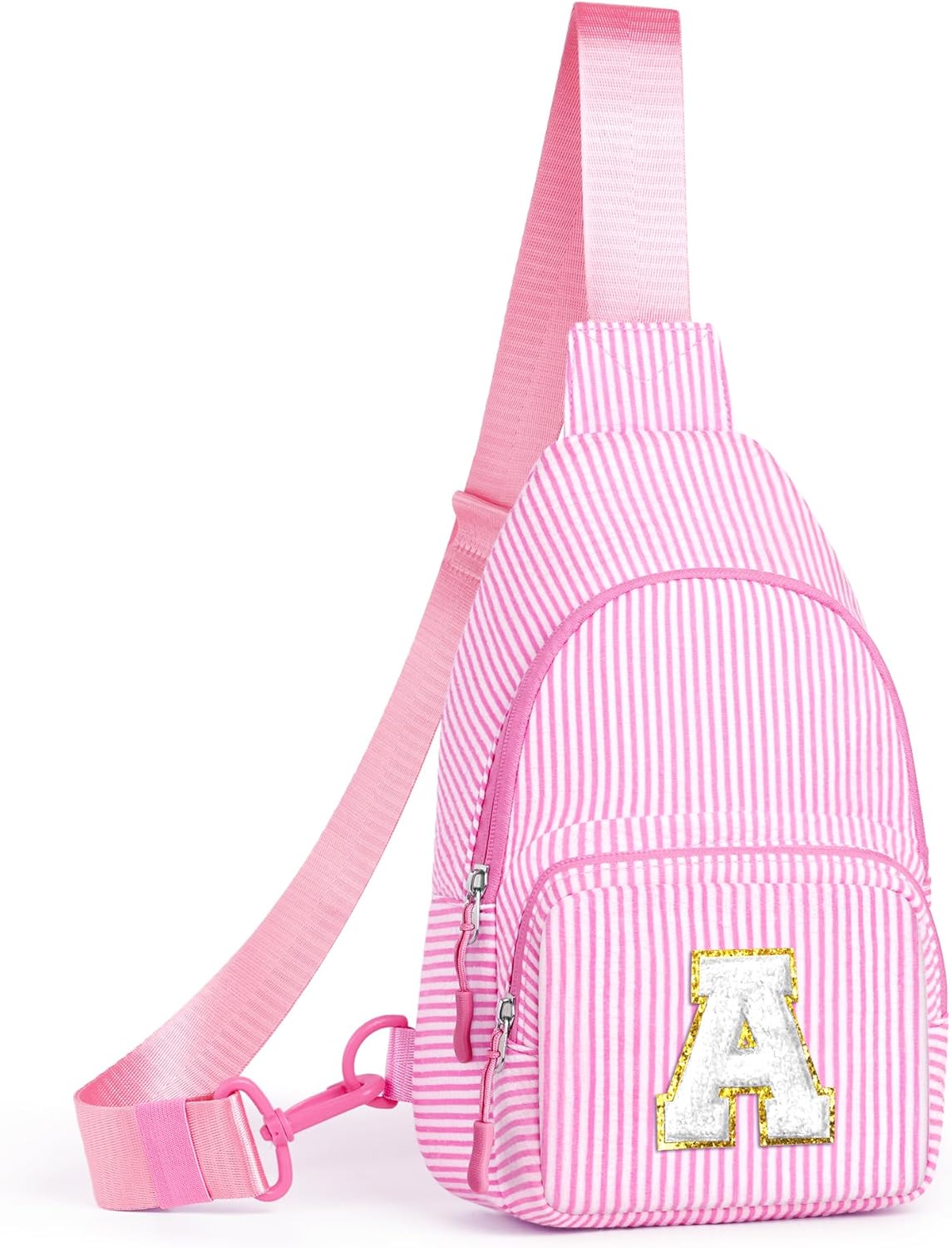 YOOLIFE Valentines Day Gifts for Teen Girls Women Initial Sling Bag Initial Crossbody Bag Fanny Pack Birthday Gift for 11 12 13 14 15 16 Years Old Teen Girl Gifts Trendy Stuff Pink A