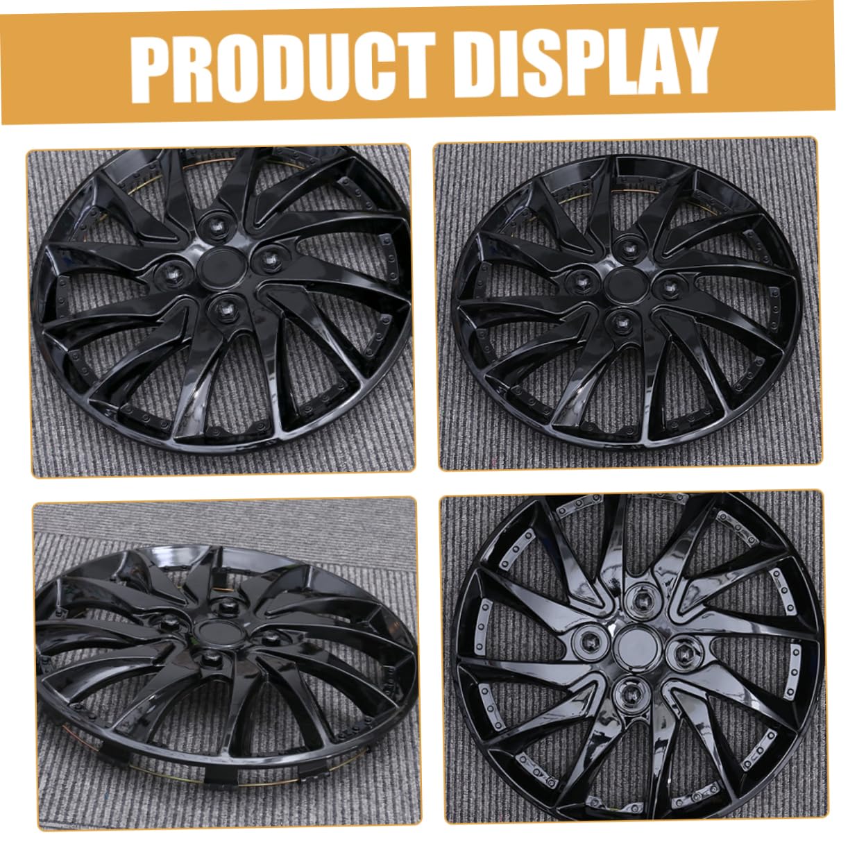 Copricerchio per Auto 14 Pollici in Plastica Nera Resistente All'usura 2 Pezzi Protezione Ruote, Stile Semplice e Moderno Adatto a Cerchi da Auto