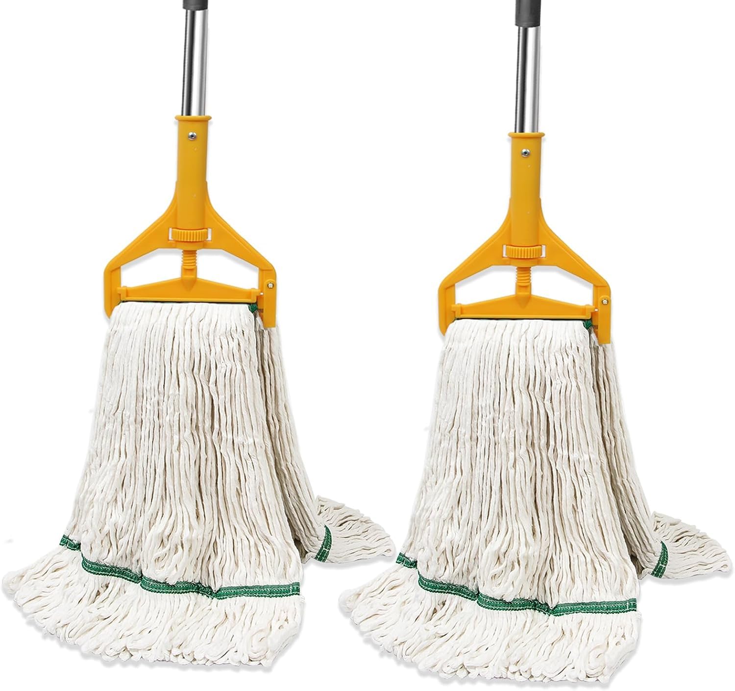 2 Pack 20 Oz Commercial Cotton Mop with 63” Stainless Steel Handle