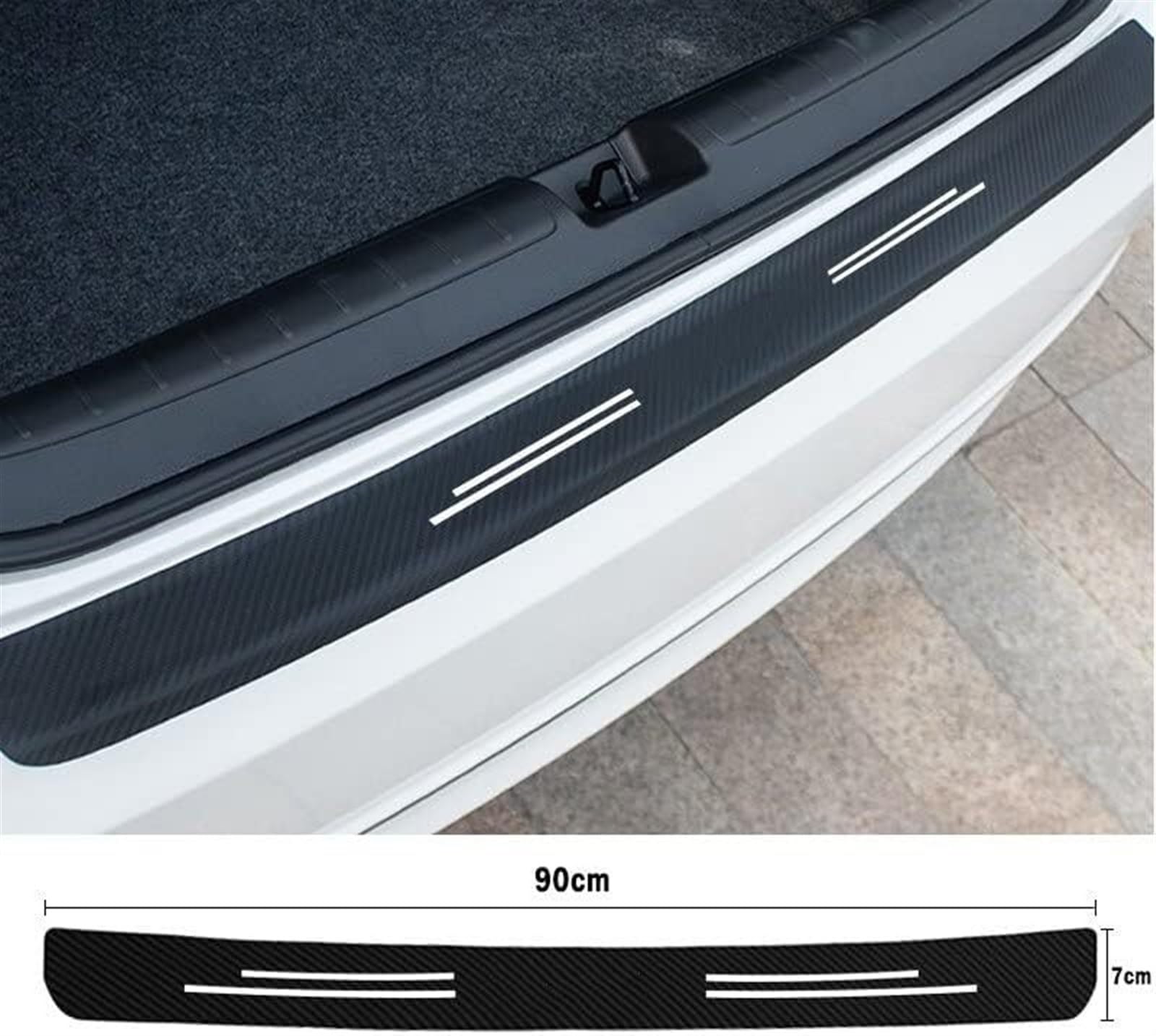 Auto-Kofferraumschutz Auto-Heckklappenschutz, für X6 E71 F16, Kohlefaser-Leder, Türschweller, Heckklappen-Stoßstangenschutz, Schutzplatte, Aufkleber