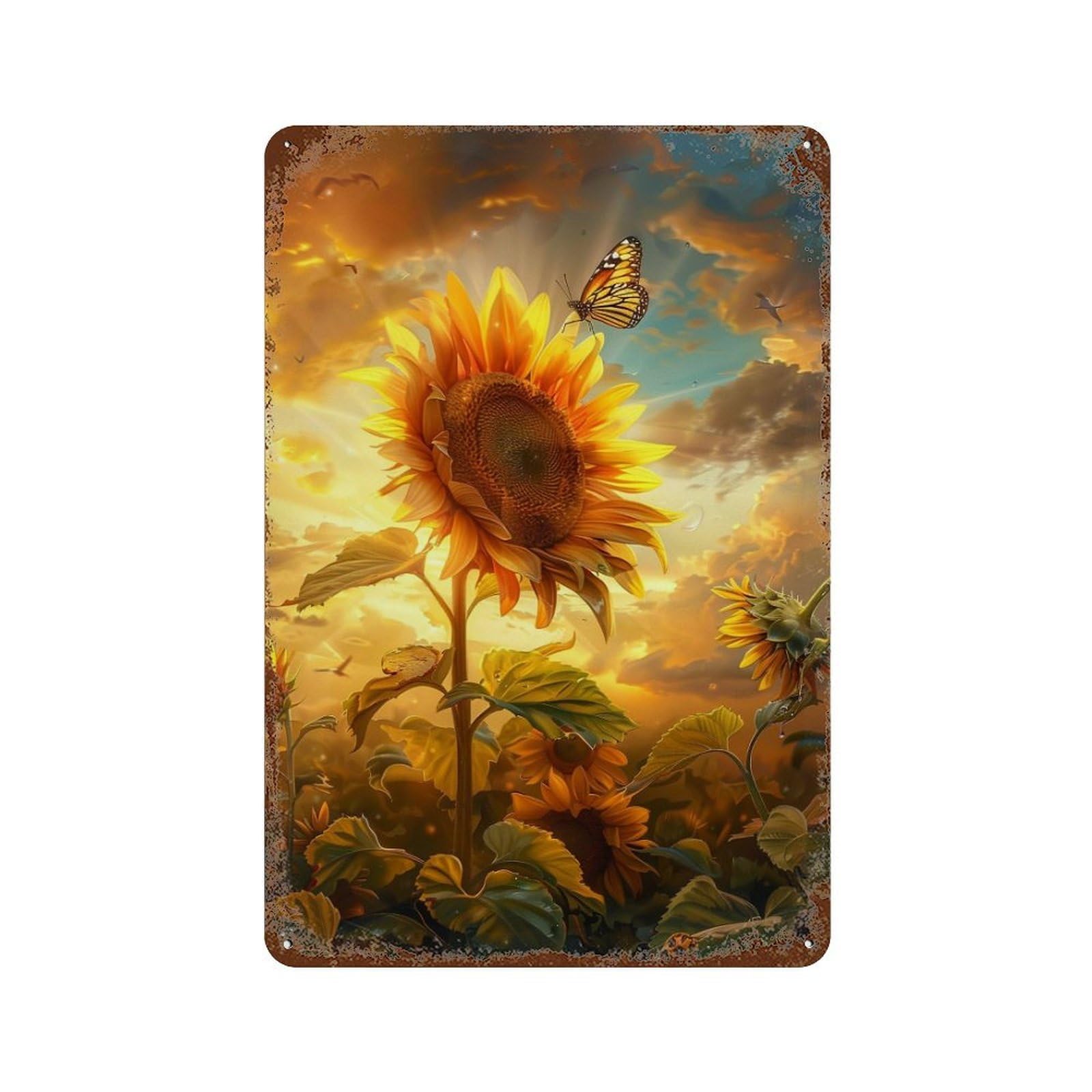 Sunflower Field Sunset-11 Retro Metal Sign 11.8"x7.9", for Garage, Bar And Workshop Decor, Shabby Chic Decor