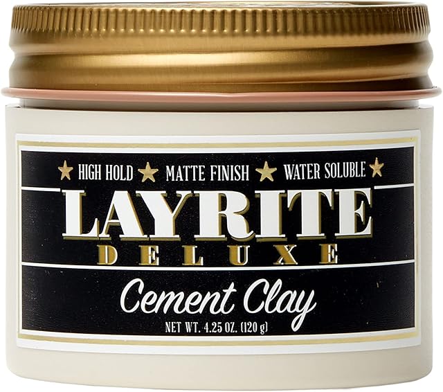 Pomada do włosów Layrite Cement Clay 120g | Glinka do włosów | Matowe wykończenie | Mocny Chwyt | Waniliowy Zapach |