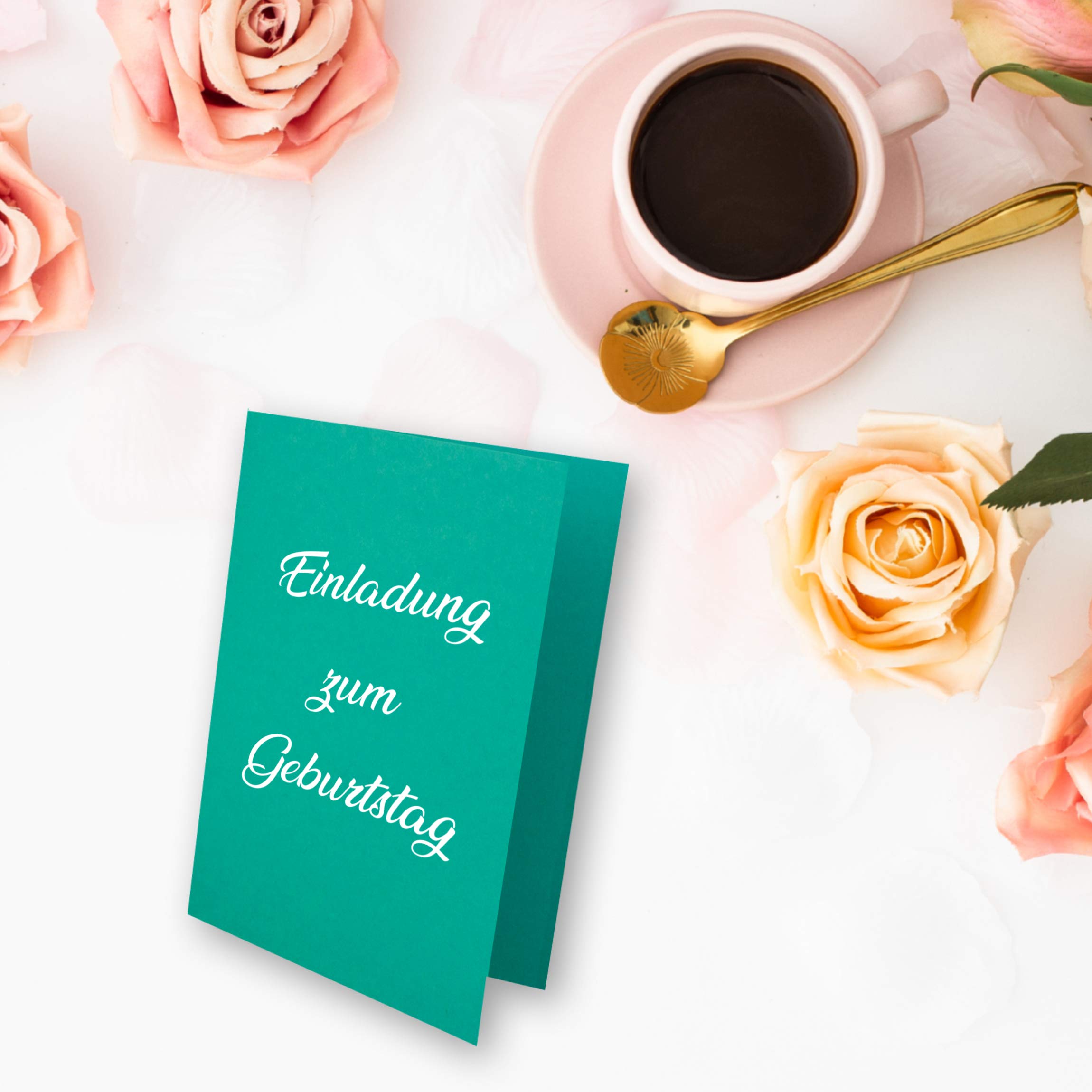 500 Tarjetas Plegables DIN A7 En Azul Gris (azul) – 10,5 X 7