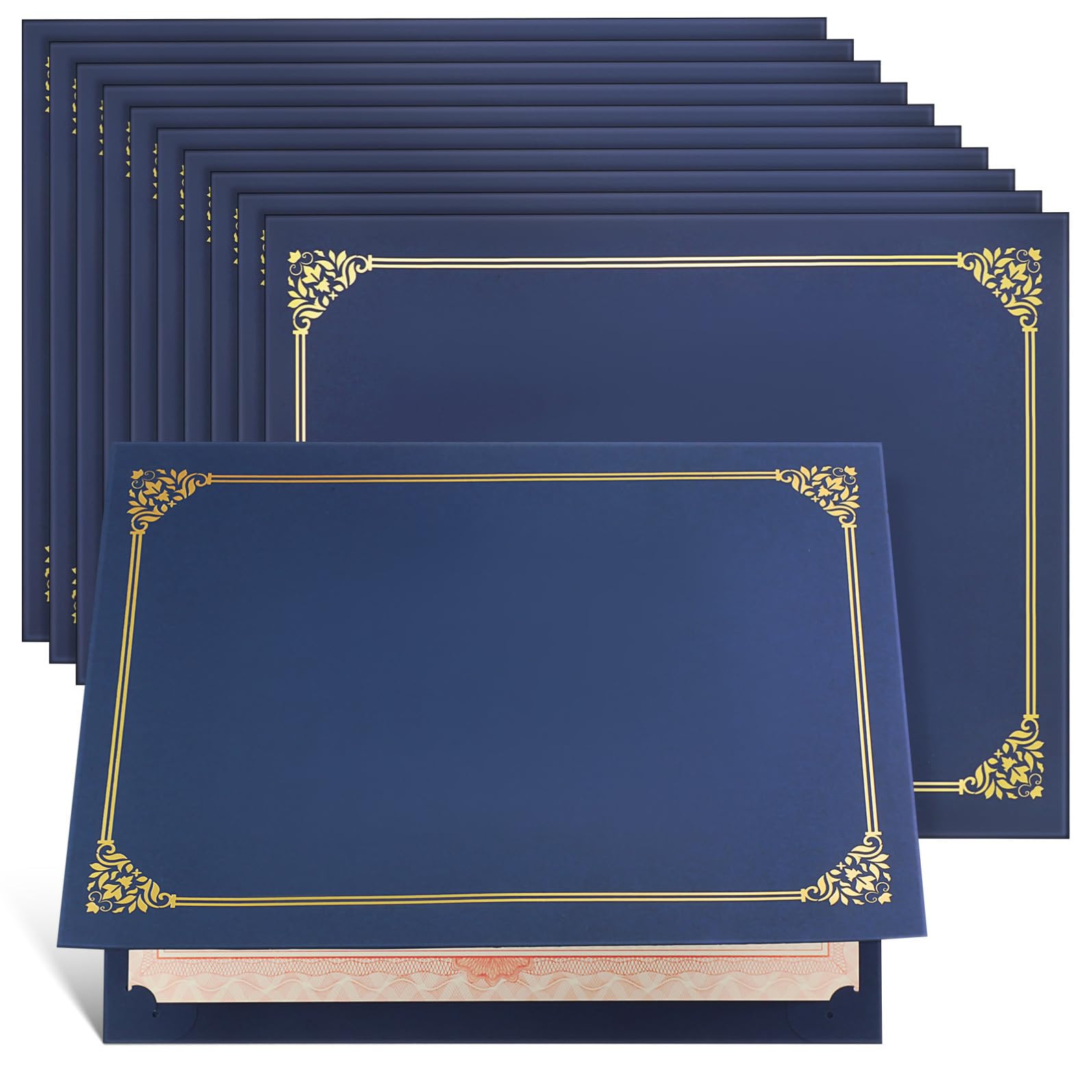 PartyKindom Certificate folders per documenti importanti e, bordo in lamina dorata, 30 pezzi, carta, formato 8,5 x 11, per certificati standard e cerimonie di laurea
