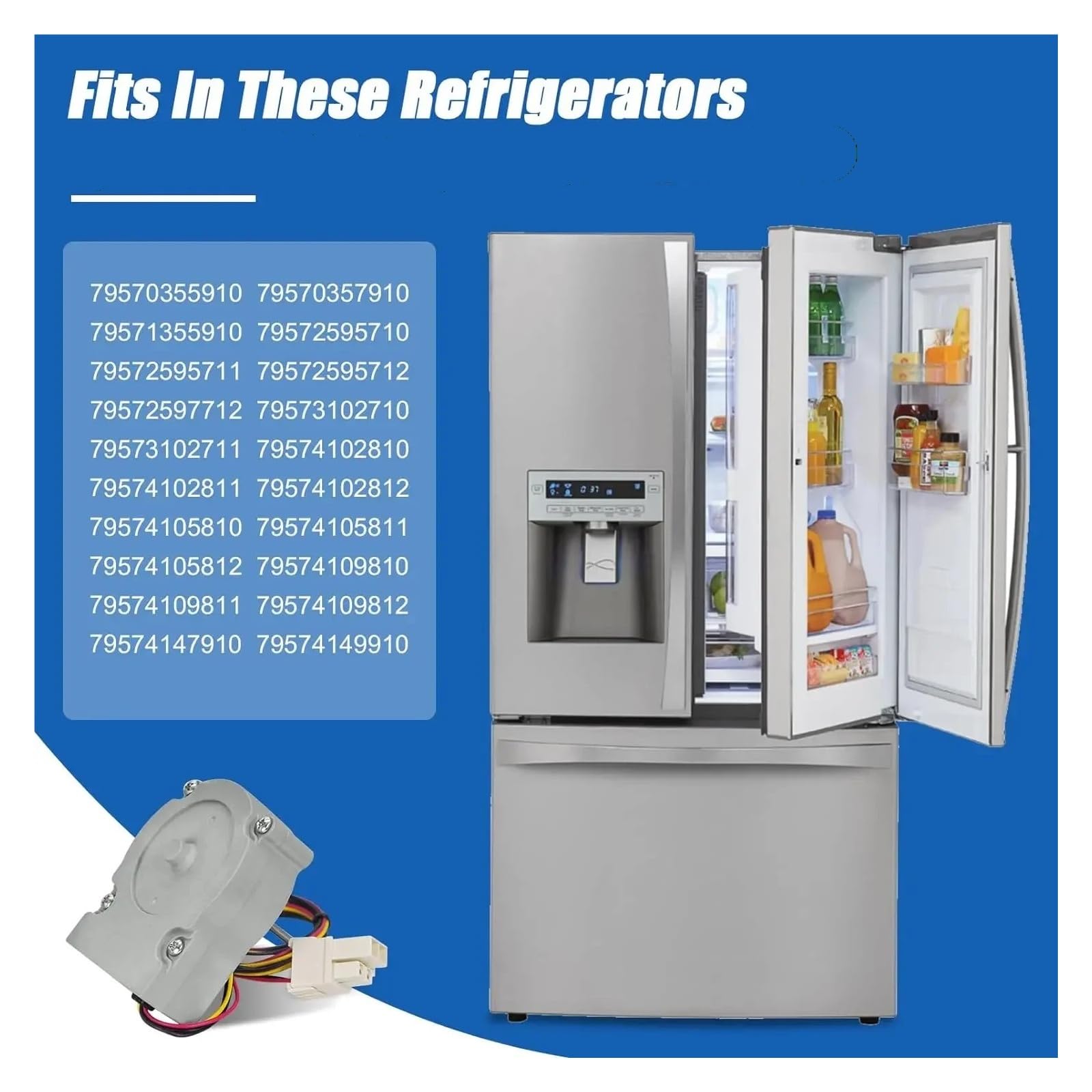 EAU63923603 Conjunto De Motor De Ventilador De Evaporador De Refrigerador Compatible Con LG, Compatible Con Kenmore, EAU65058305, AP6317197, PS12383671, EAP12383671, PD00045140