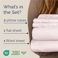 Vista 2 de Juego de sábanas tamaño King de 4 piezas, cómodo, transpirable y refrescante, ropa de cama de lujo de hotel para mujeres, hombres, niños