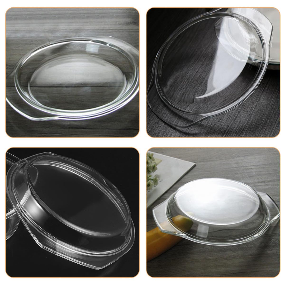 FOMIYES Hitzebeständige Mikrowellenabdeckung mit Dampfgarfunktion aus Glas 2 Stück Spülmaschinenfest Transparenter Spritzschutzdeckel 17,8cm für Mikrowelle und Backofen