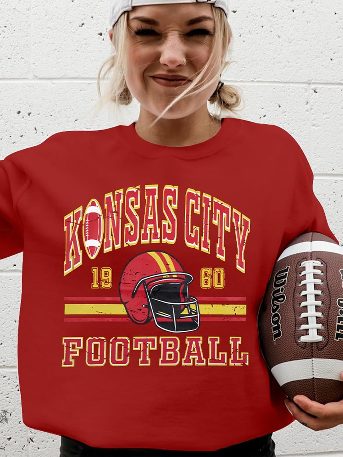 MOUSYA Football Season Sweatshirt Women Game Day Sweatshirt Sunday Funday Pullover Tops - Image 3