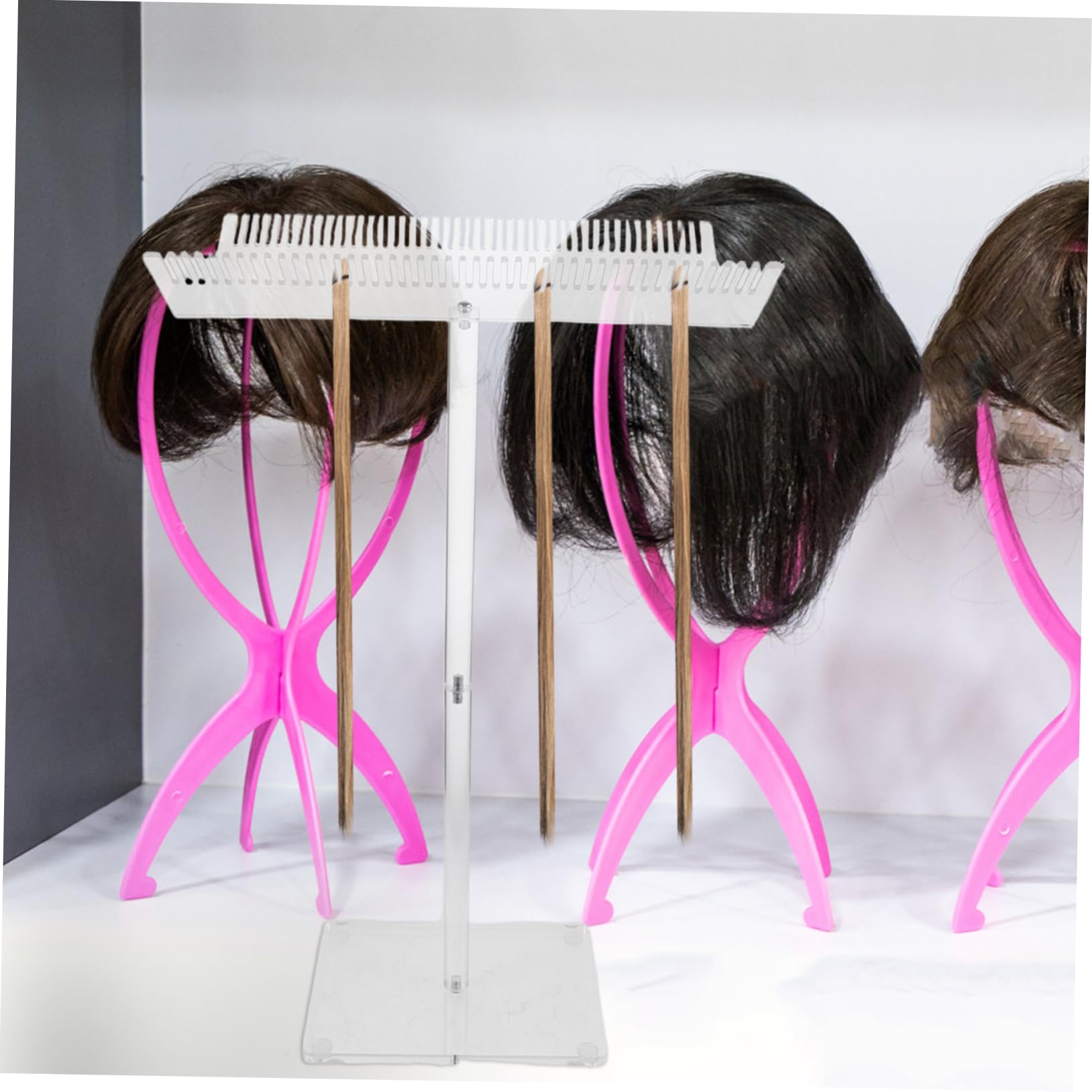 GALPADA Supporto per Extension e Parrucche in Acrilico Trasparente Organizer Stabile e Facile per e Domestico Extension Compatto e Resistente per Esposizione e Styling