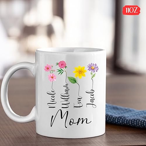 Miniatura 4 de Taza de café personalizada para mamá con nombres de niños, regalo para mamá de hija, hijo, taza personalizada para mamá, regalo para mamá, taza de