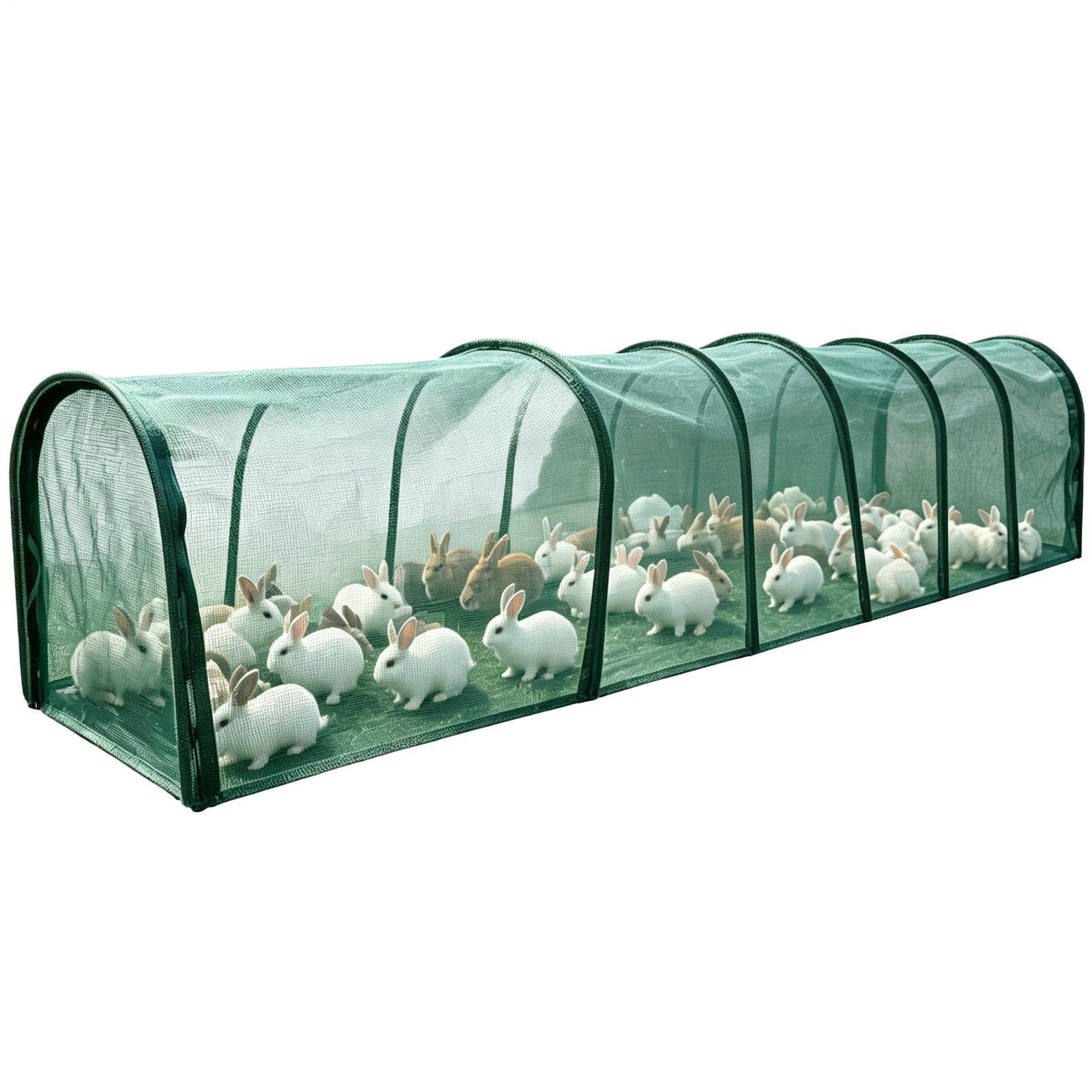 Gallinero con Corral con Malla Solar Y Recinto Nylon Largo Portátil | Túneles Malla Sombra Gallinas Jardín Para Aves De Corral, Conejos, Pájaros, Interior, Exterior, Patio, Granja,