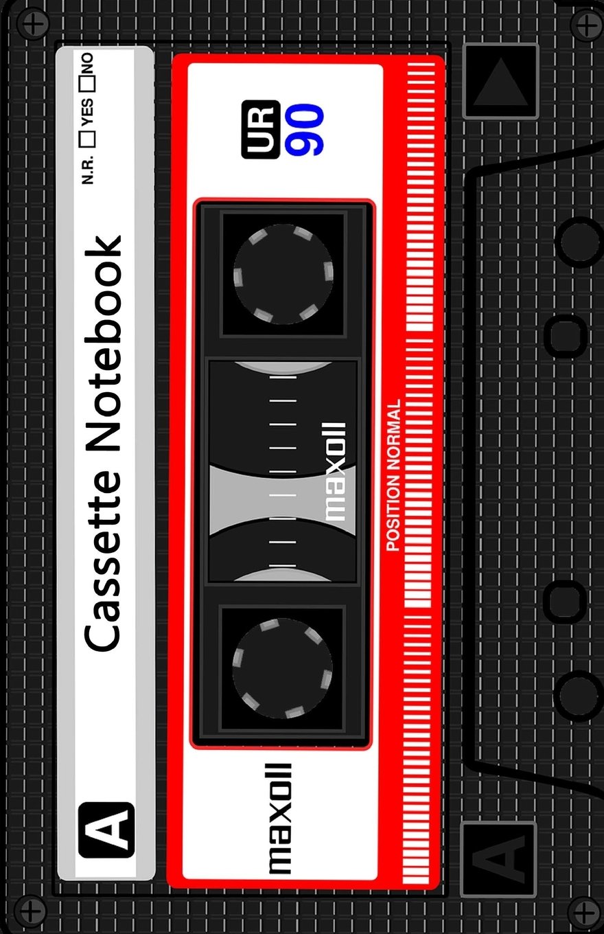 Cassette Notebook: Lined A5 Notebook - Cream Paper, A5 Size (5.5 x 8.5 inches), 100 pages (50 sheets)