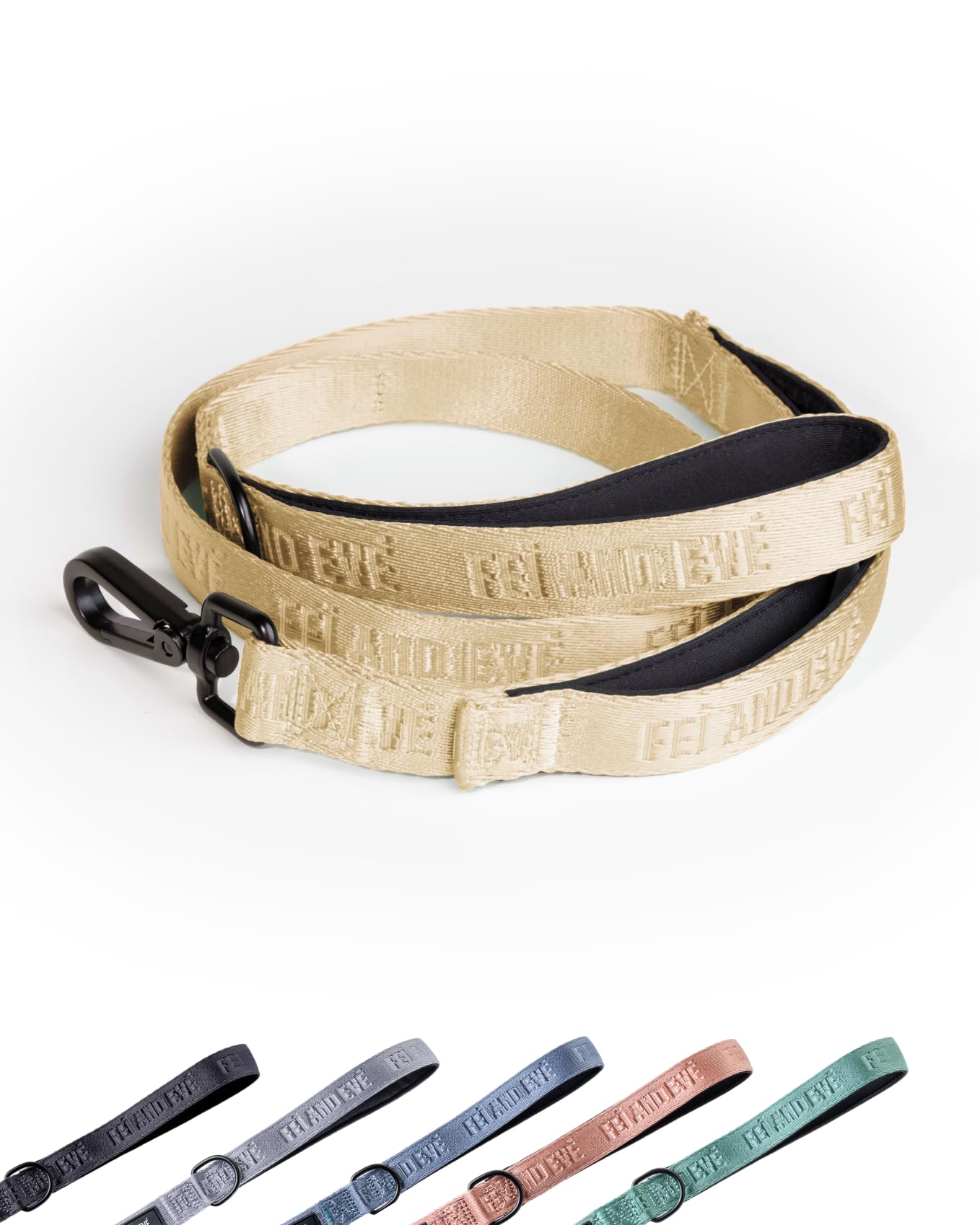 2026 New Edition, Fei & Eve Classic Dog Leash - 4FT, Dual Padded Handles, 360° Swivel Hook, Heavy Duty 210D Nylon - No-Pull Design with Traffic