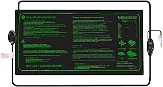 Hyindoor Seedling Heat Mat with Digital Thermostat Combo Set for Seed Germination, Reptiles, Brewing and Incubation Greenhouse, Heating Pad 10"x 20.75"(25 * 50 cm)