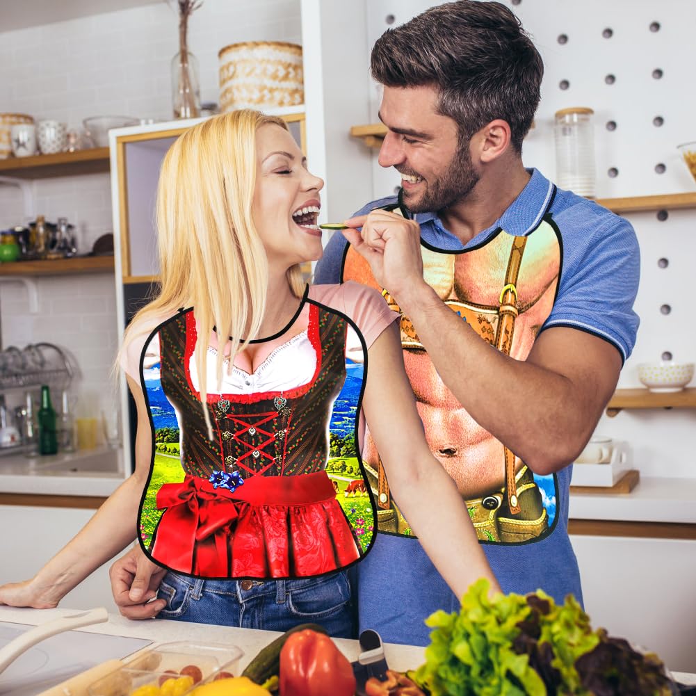 Funny Adult Bibs, 2PCS Washable Clothing Protectors for Men Women Novelty Joke Bib for Senior Elderly Party Gifts (A) - Image 3