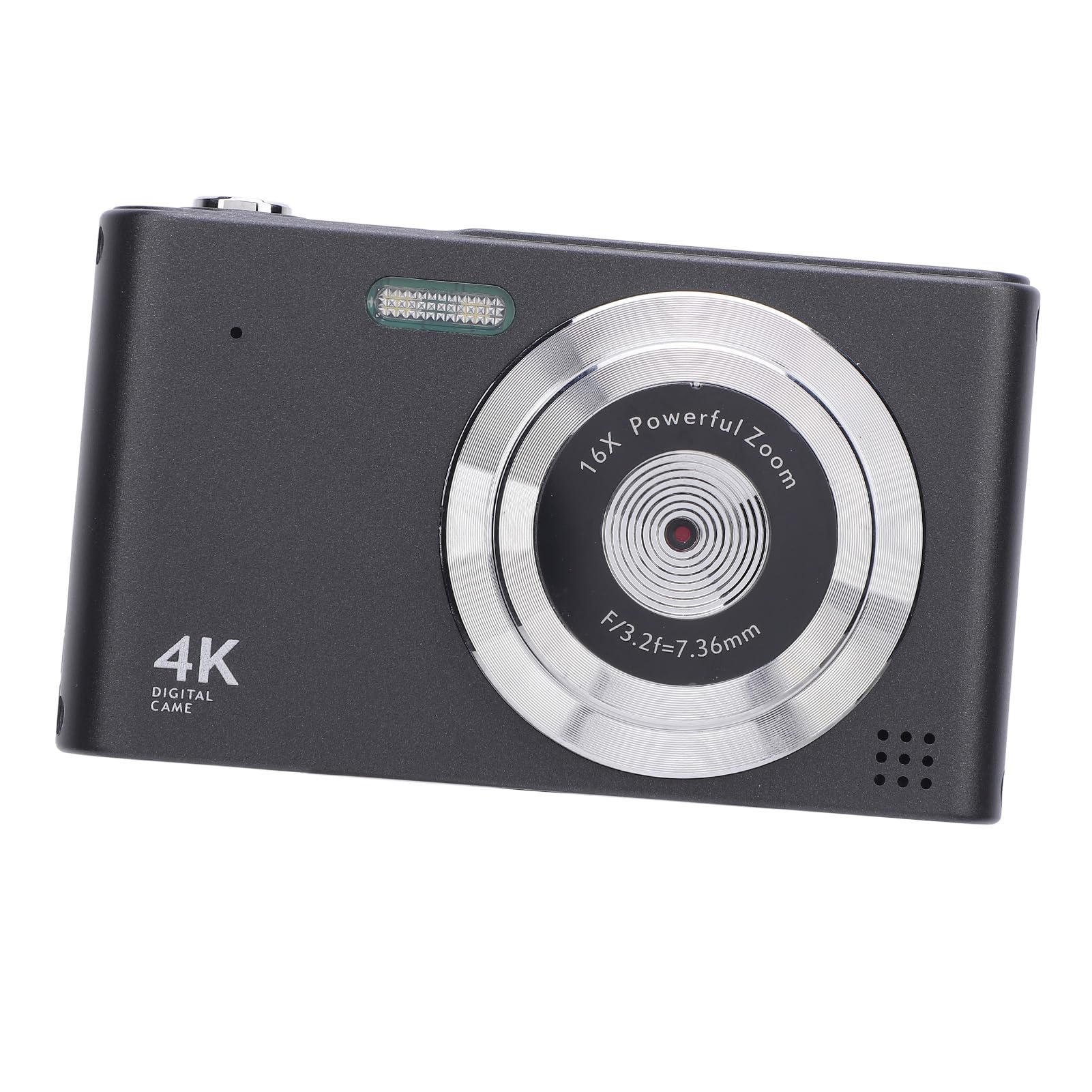 Camera digitale 4K, fotocamera da vlogging da 48 MP, fotocamera di registrazione video Zoom Anti Shake 16x per paesaggio, ritratto, sport, aereo (Nero)