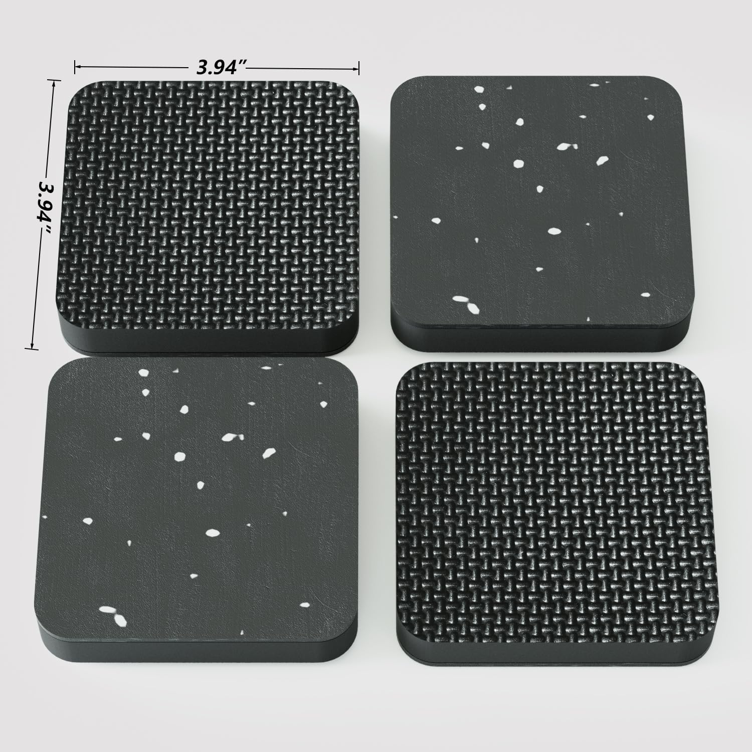 Treadmill Mat Pads,Walking Pad Mat for Bike Hardwood Floors&Carpet, 4 Packs 3.94"x3.94"x0.6" Exercise Equipment Matt Hardwood,Rubber Foam Noise Reduce&Shocking Absorber Gym Floor Protector Padding