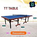 MUNDET WALA‎ Advanced Active Wood 25 MM Table Tennis Table w/ 25 MM Top Both Side Laminated & 100 MM Wheels w/Lock (TT Table Net + 2 TT Table Racket & 2 Balls) (25 MM Top - 100 MM Wheel) gallery image