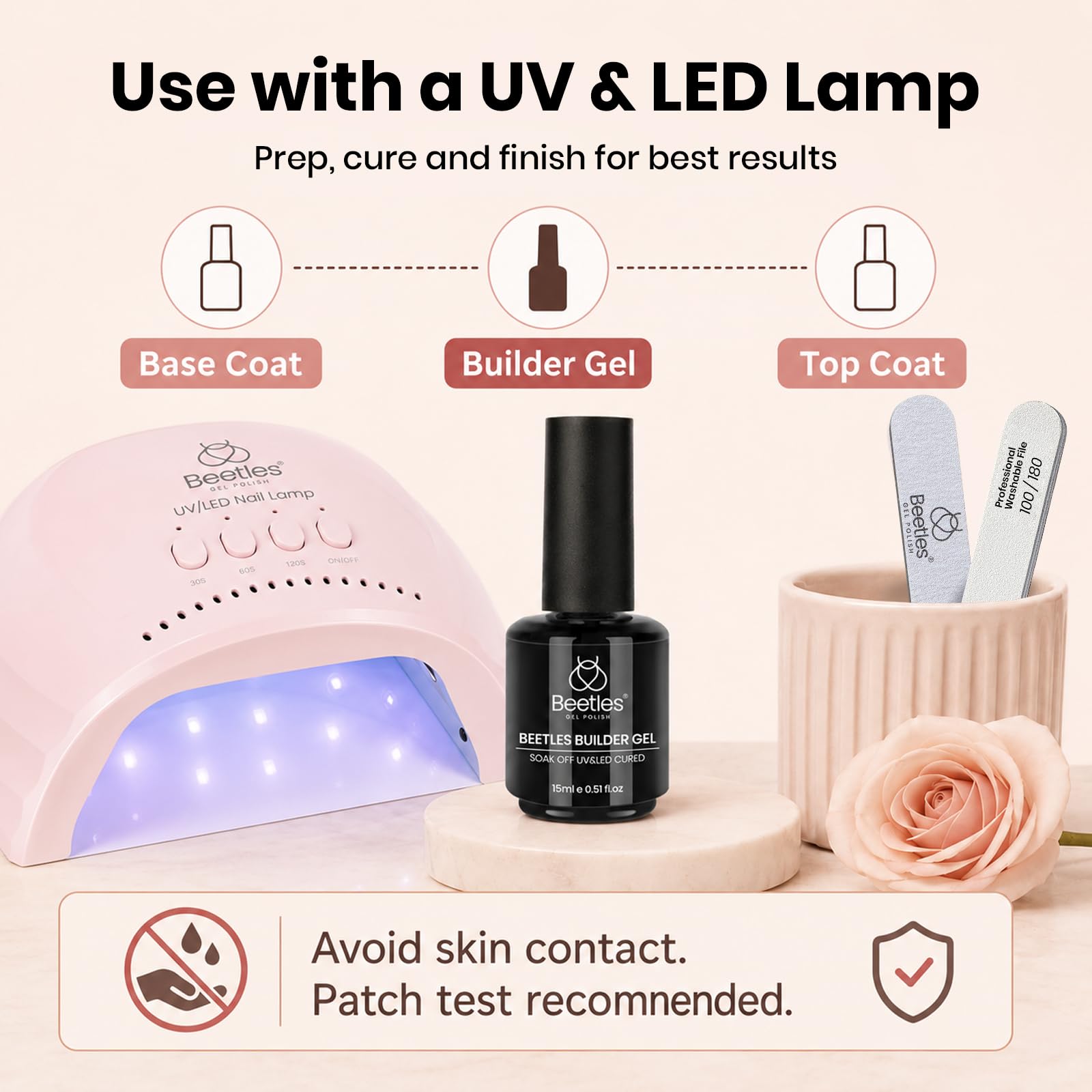 Beetles Builder Gel - Natural Nude Nails -7