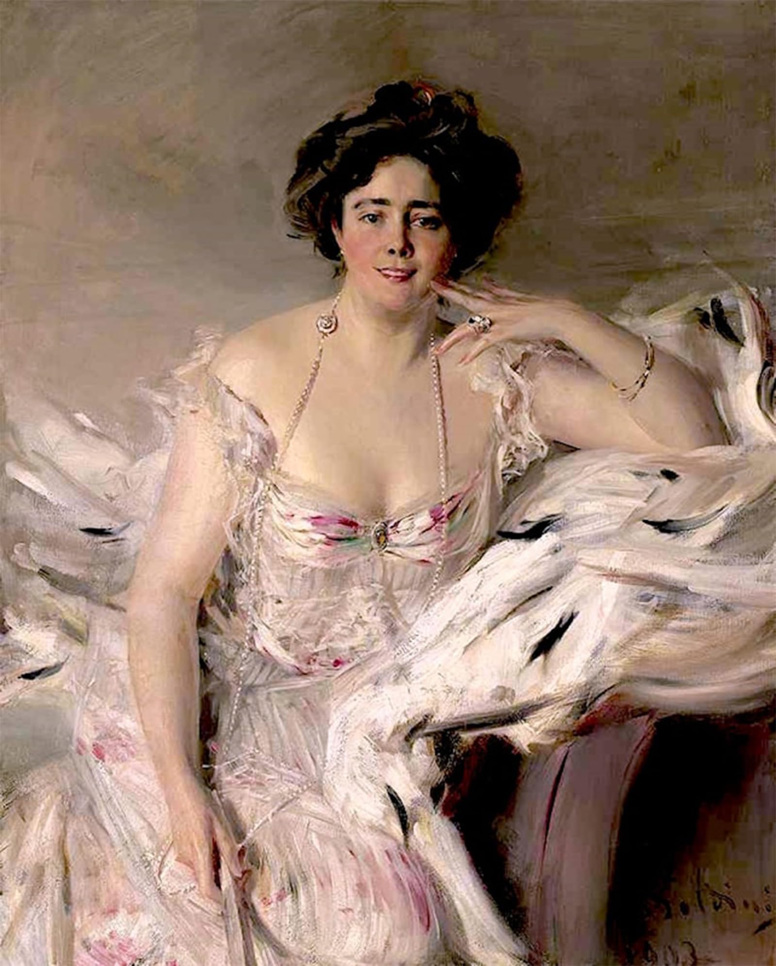 POSTERIIk Famous Print Pop Art Wall Art Graffiti Portrait of Lady Nanne Schrader Née Wiborg by Boldini Art Prints for Home Decor 60x90cm