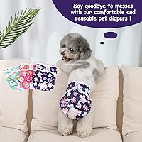 Vista 84 de Pet Soft Washable Female Diapers (3 Pack) Female Dog Diapers, Comfort Reusable Doggy Diaper for Girl Dog in Period Heat (Sprightly, XS)