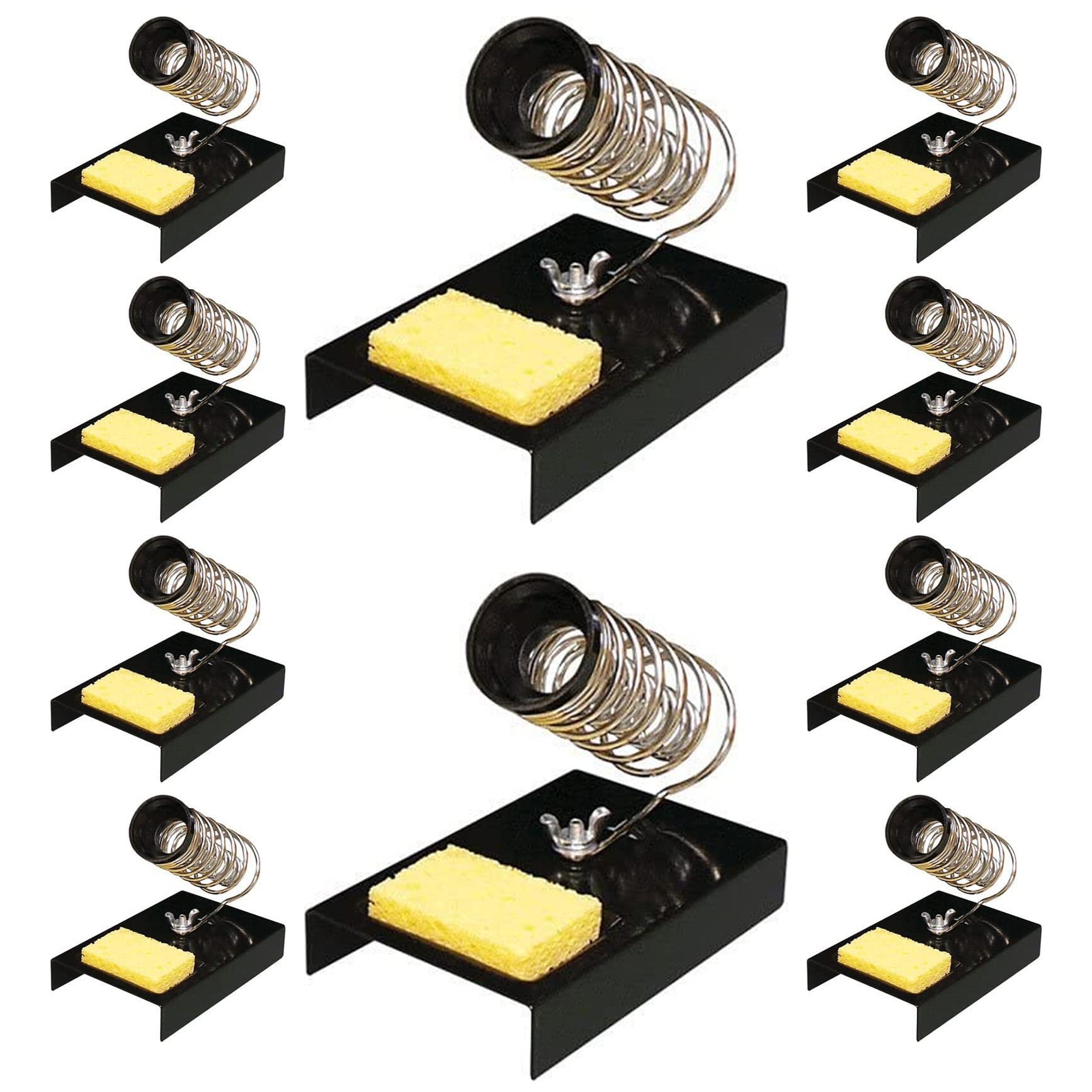 10 Pack Soldering Iron Holder/Soldering Iron Stand with Tip Cleaning Sponge
