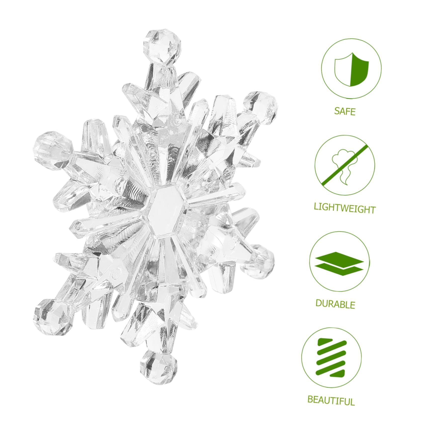 Alipis 50stücke Schneeflocke Anhänger aus Acryl Hängende Weihnachtsdeko Weihnachtsbaumschmuck für Fenster und Wand als Geschenk für Freunde und Familie