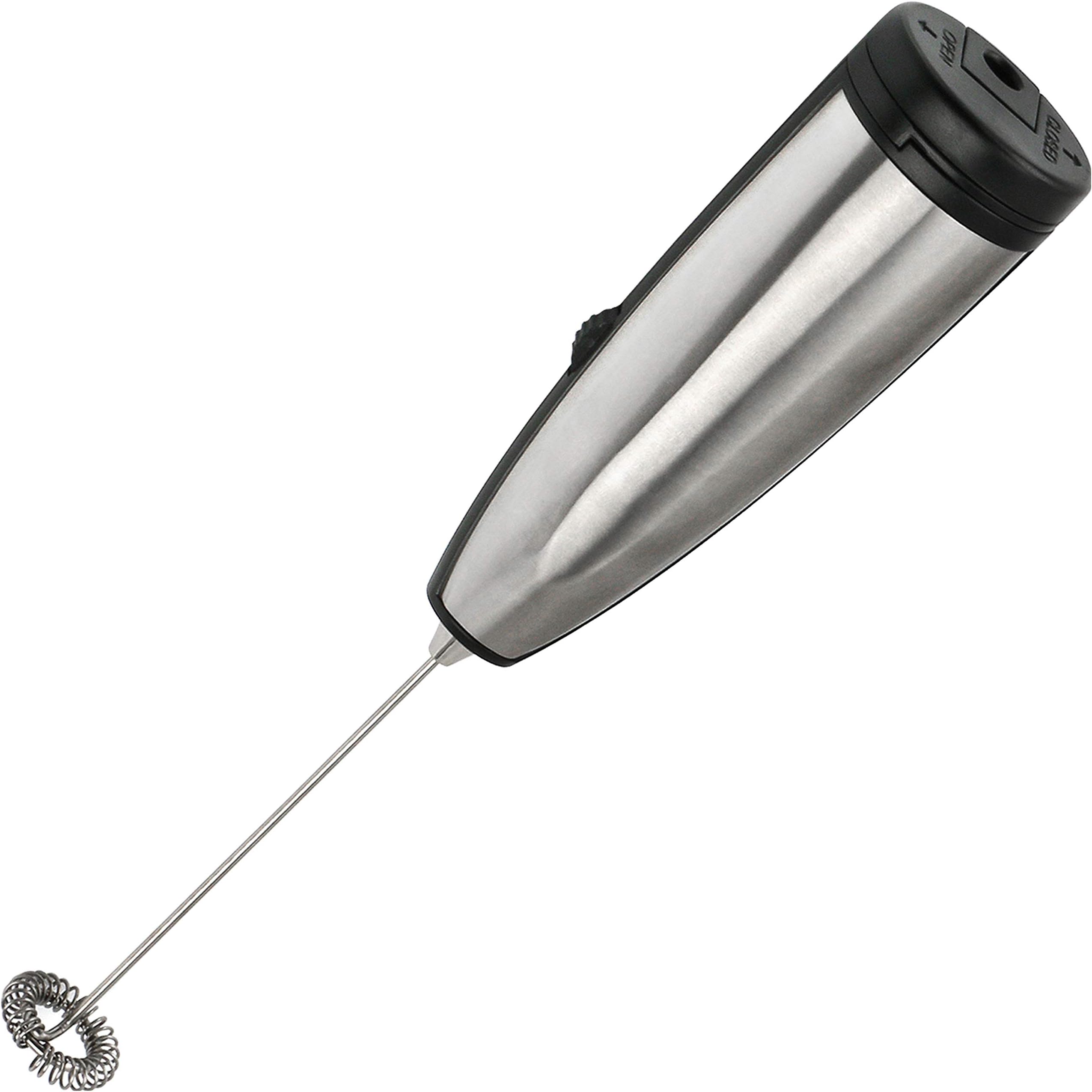 The Luxury Milk Frother Handheld Battery Operated Electric Stirrer Foam Maker and Cream for Coffee, Hot Chocolate, Cappuccino and Latte, Stainless Steel Portable Drink Mixer, Varispeed Frother Wand