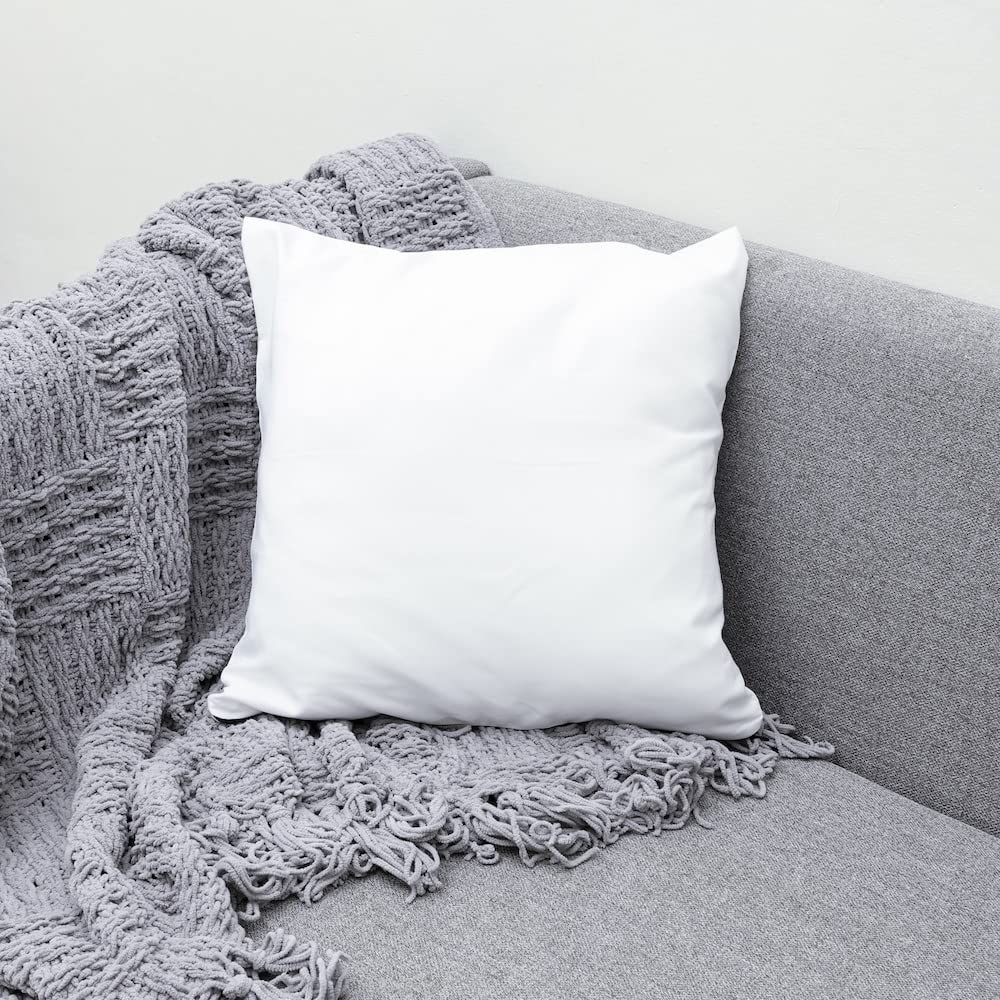 Comfortesy 2 Pack of Size 18" x 18" Cushion Pad – Cushion Inner (45cm x 45cm) - Pure White Plump Luxury Sham Inserts with Bounce Back Hollow Fibre, Standard Square – MADE IN UK