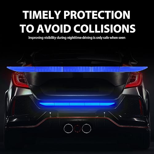 Miniatura 6 de 5 calcomanías reflectantes para la parte trasera del automóvil, 35.4 x 1.3 pulgadas, calcomanías de advertencia de seguridad contra colisiones