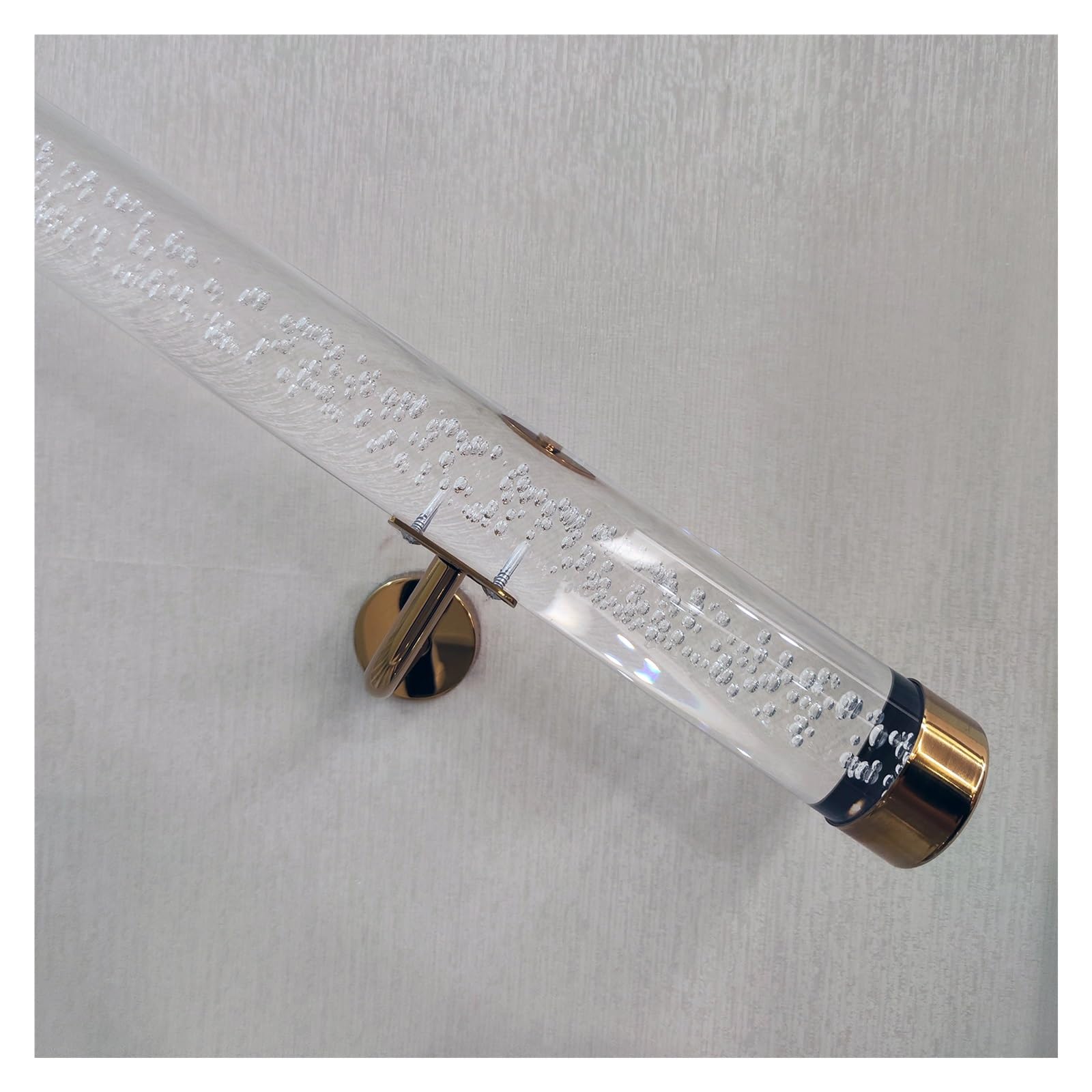 LWJSOCP Clear Acrylic Handrail 1ft-23ft Non-Slip Wall-Mounted Railing for Indoor Stairs Transparent Handrail for Elderly & Kids Barrier-Free Staircase Grab Bar